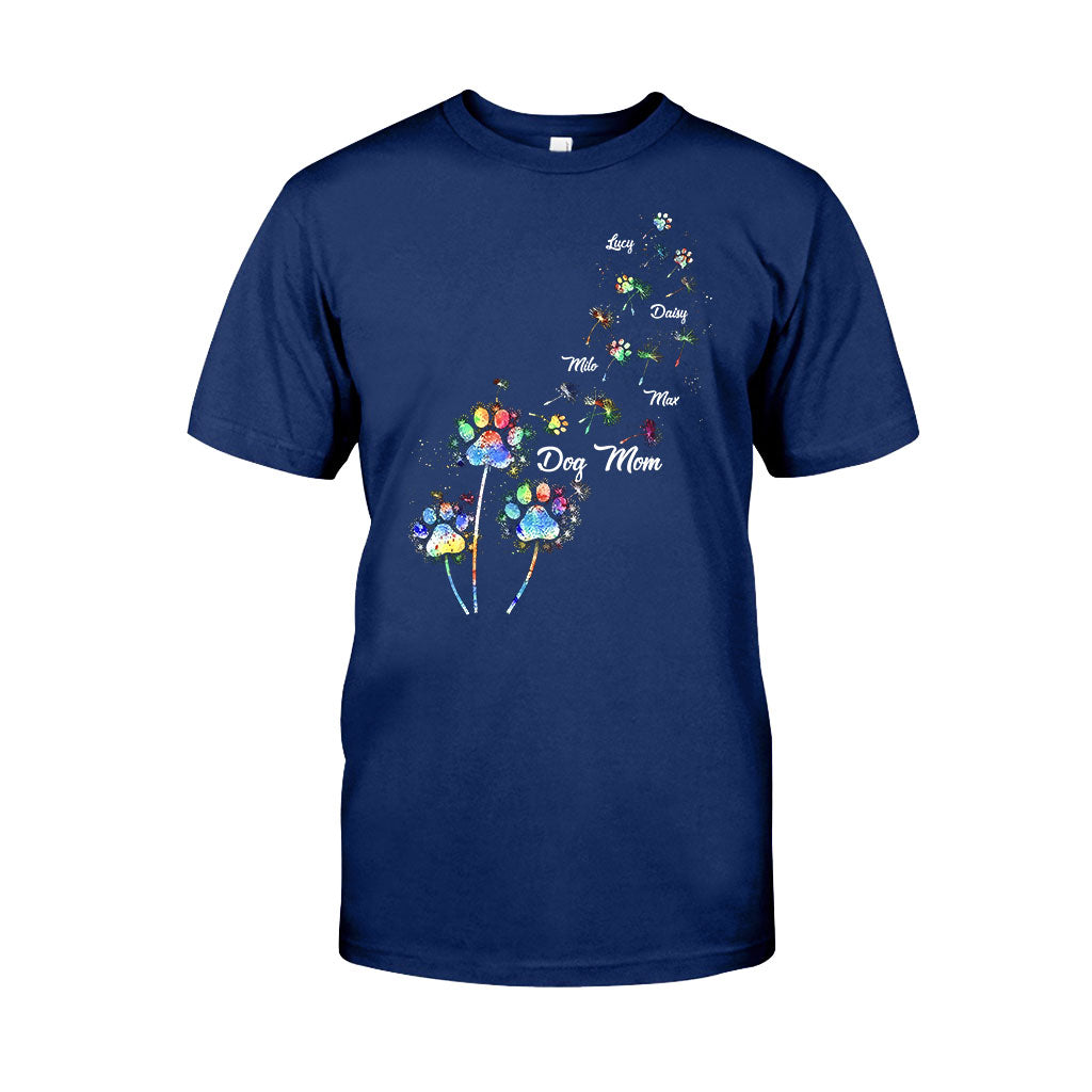 Hundemama/Katzenmama/Haustiermama Buntes Löwenzahn-Motiv – Personalisiertes Hunde-T-Shirt und Hoodie