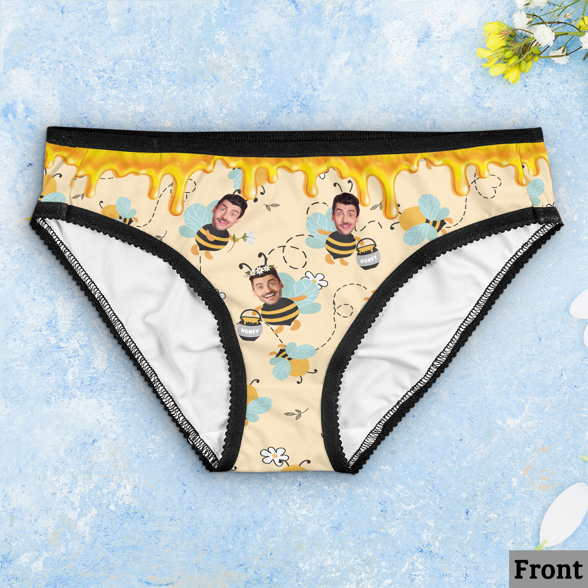 My Honeylicious – Personalisierte Damen-Slips mit Spitzenbordüre für Paare