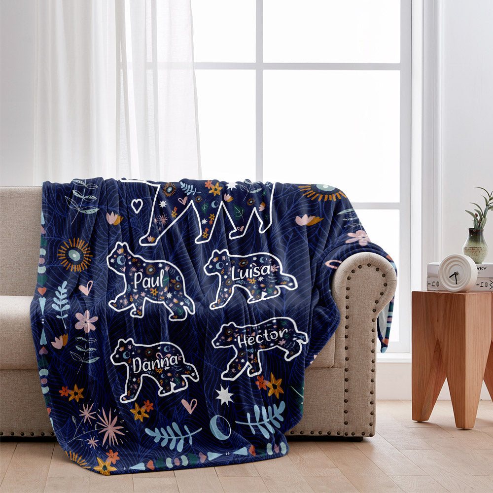 Mama Bär Blumenmuster - Personalisierte Mutterdecke