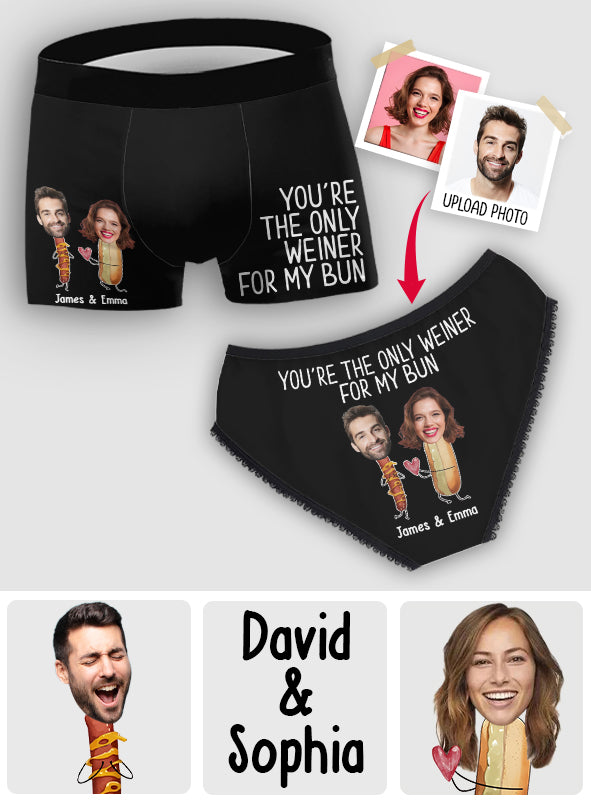 Du bist der einzige Penis für meinen Po – personalisierte Damen-Slips mit Spitzenbordüre und Herren-Boxershorts