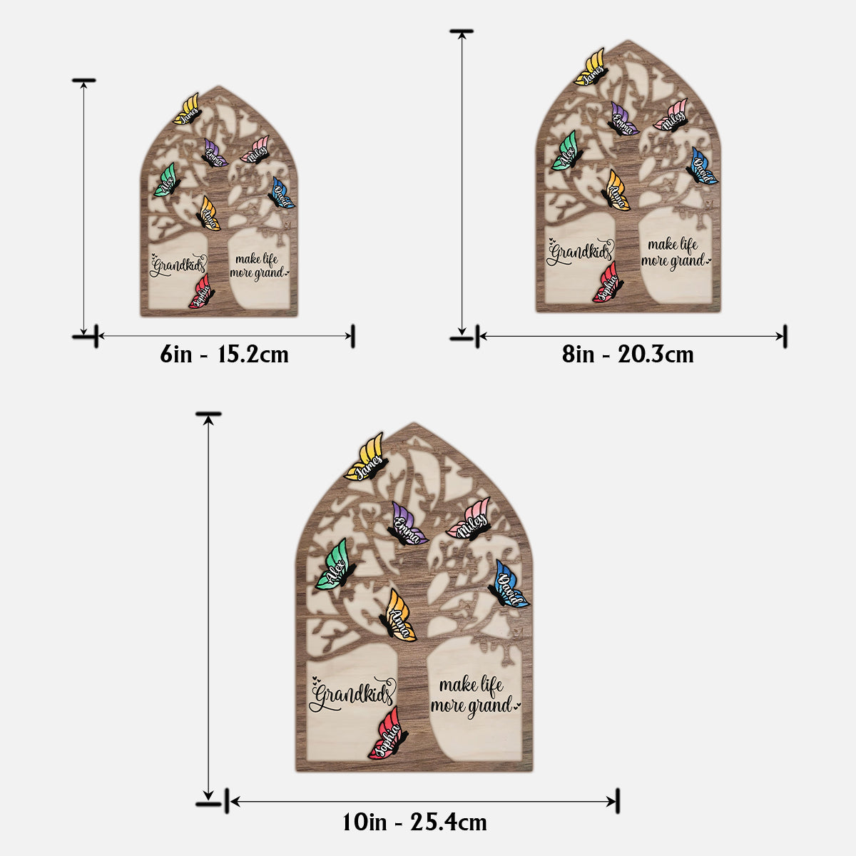 Enkelkinder machen das Leben schöner – Personalisiertes 2-lagiges Holzschild/Holzplakette für Oma