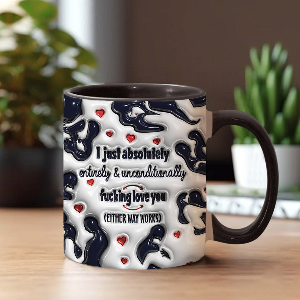 Ich liebe Lou einfach absolut, vollkommen und bedingungslos – personalisierte Tasse für Paare