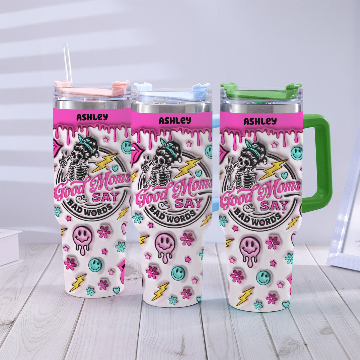 Gute Mama sagt auch mal was – personalisierter Mutter-Trinkbecher mit Henkel