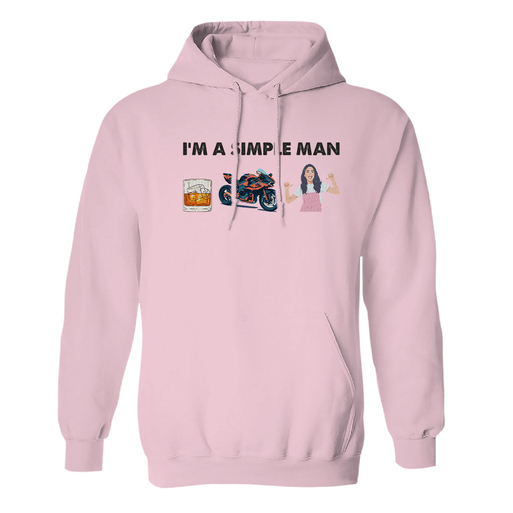 Ich bin ein einfacher Mann – Personalisierter, bestickter Hoodie für Paare