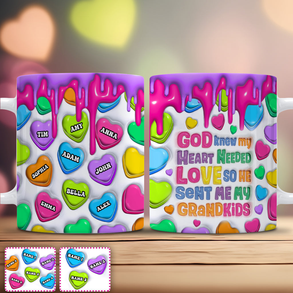 Gott wusste, dass mein Herz Liebe brauchte – personalisierte Oma-Tasse