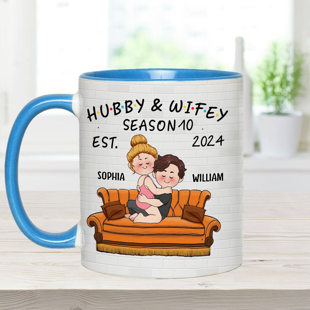 Ehemann & Ehefrau - Personalisierte Tasse mit Ehepaar-Motiv