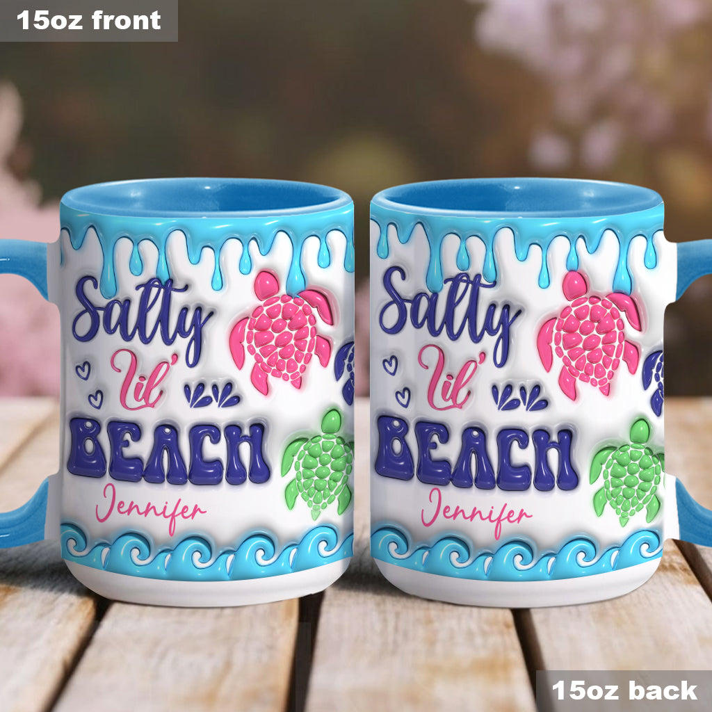 Salty Lil' Beach Turtle Lovers Aufblasbarer personalisierter Becher mit Schildkrötenmotiv