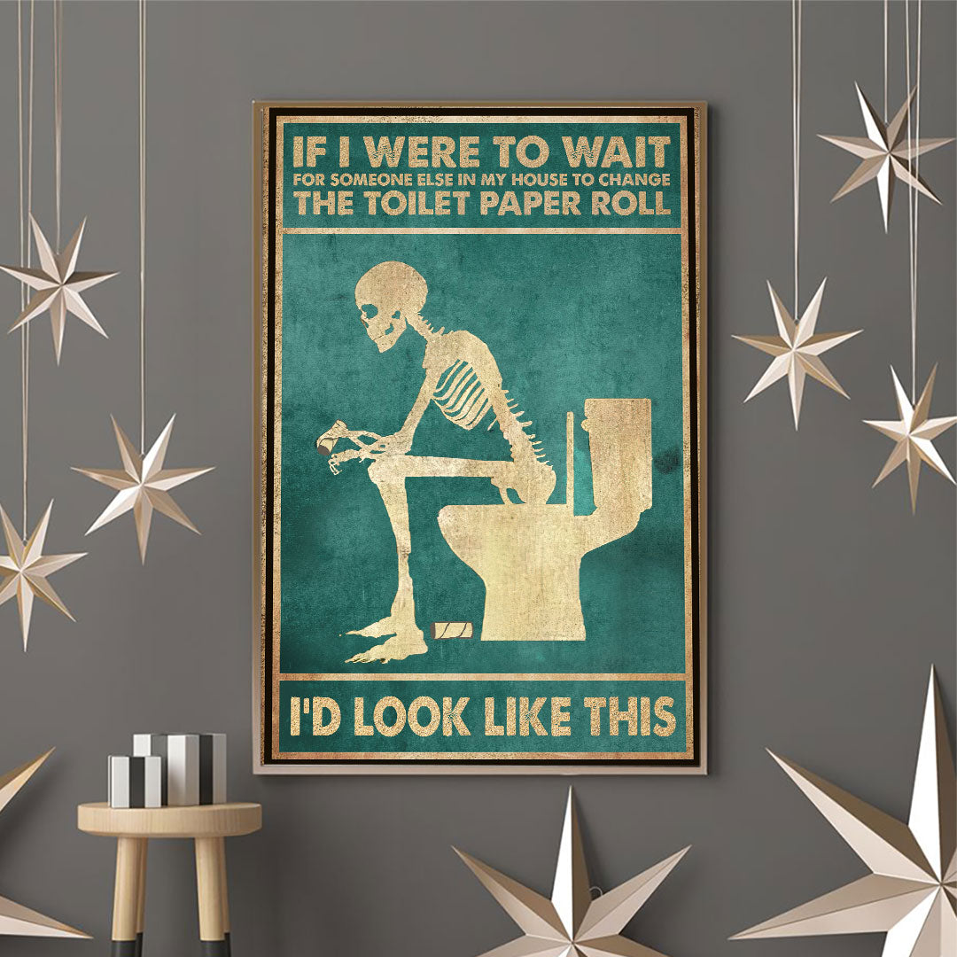 Toilettenpapierrolle wechseln – Totenkopf-Poster