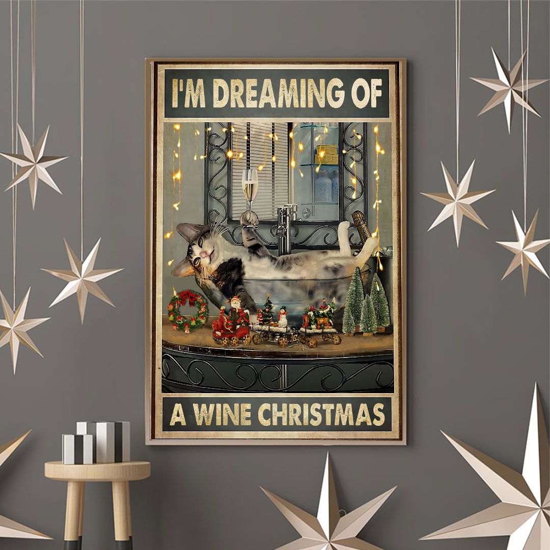 Ich träume von einem Weinweihnachten - Katzenposter