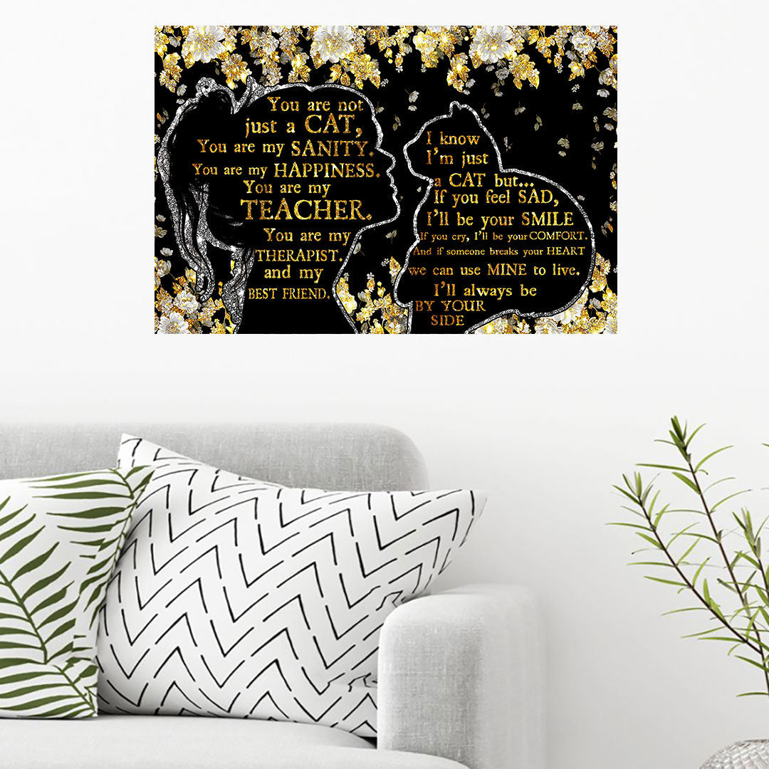 Poster „Du bist nicht nur eine Katze“ mit Glitzermuster