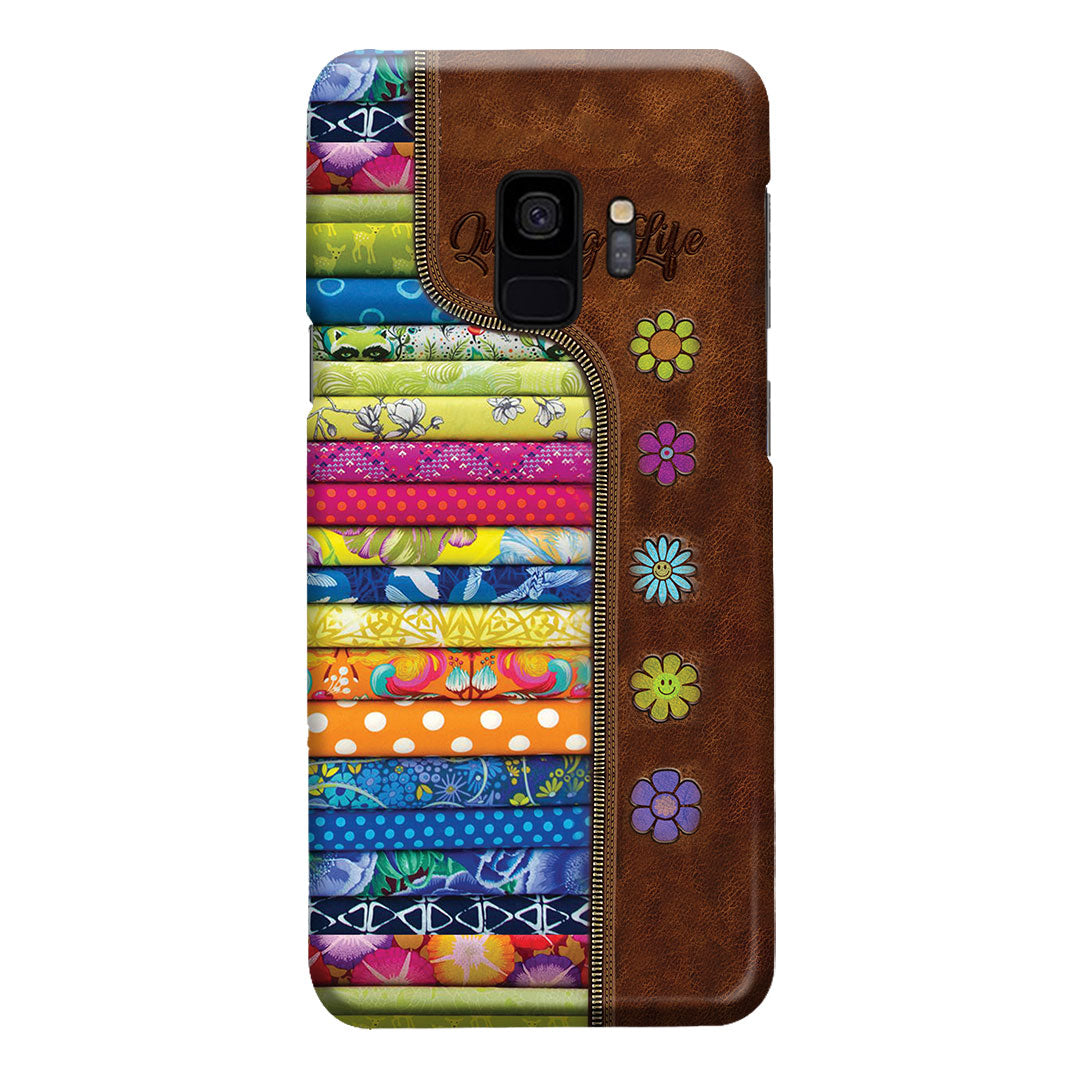 Quilting Life Leather Pattern Print Phone Case