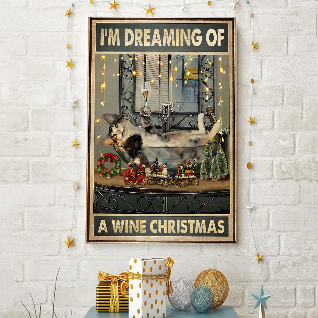 Ich träume von einem Weinweihnachten - Katzenposter