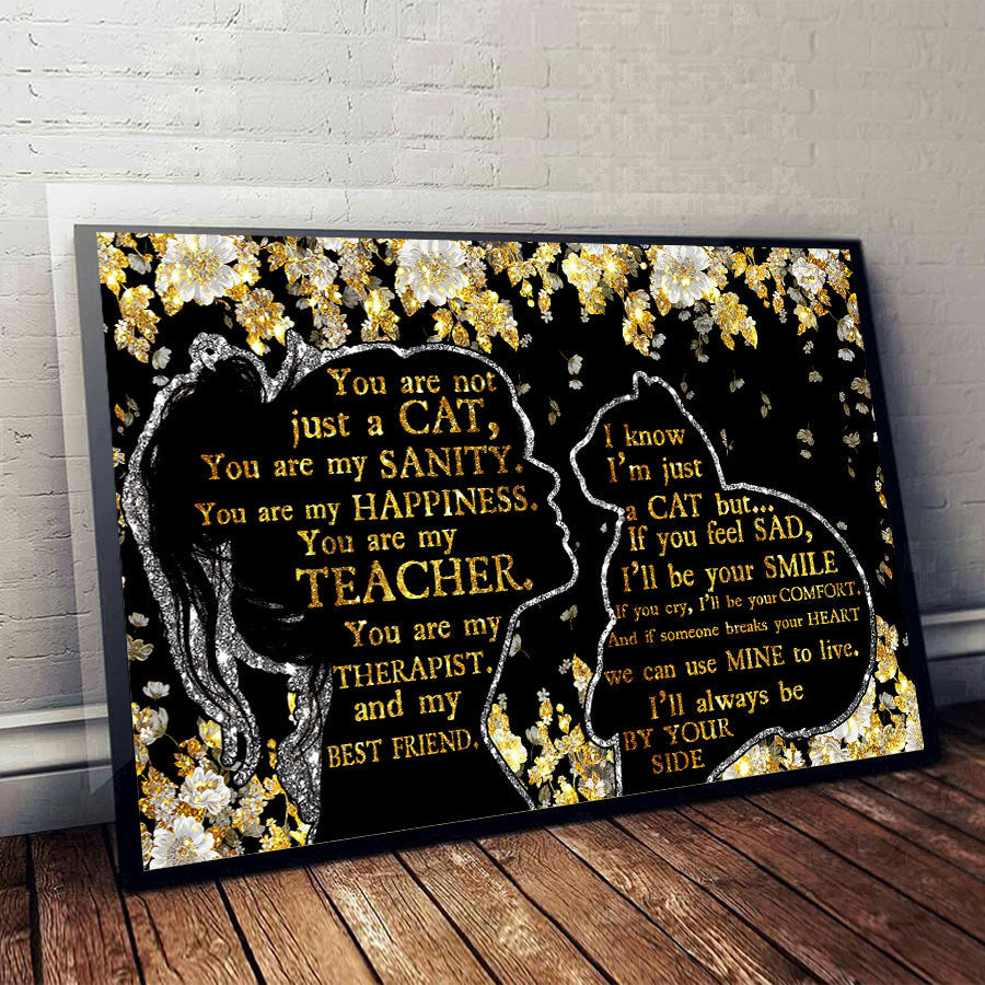 Poster „Du bist nicht nur eine Katze“ mit Glitzermuster