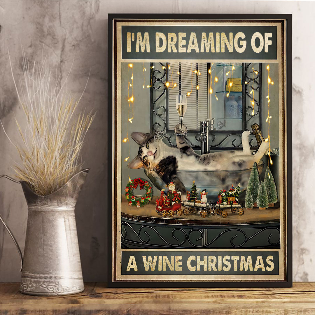 Ich träume von einem Weinweihnachten - Katzenposter
