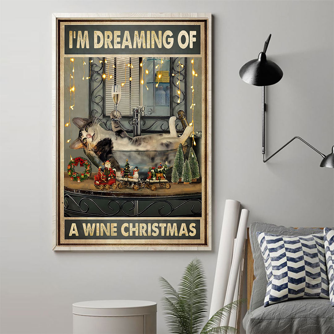 Ich träume von einem Weinweihnachten - Katzenposter
