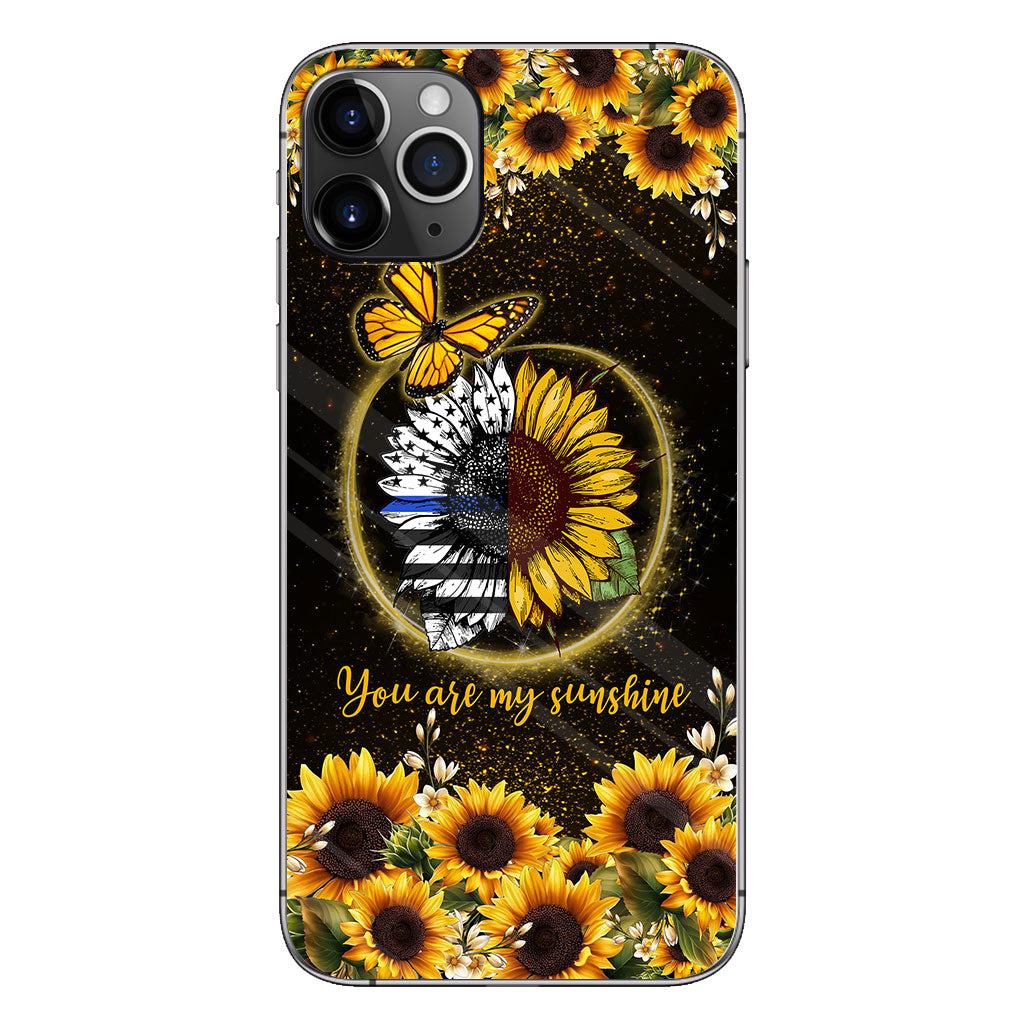 You Are My Sunshine Sunflower Blue Line - Polizei-Handyhülle 112021