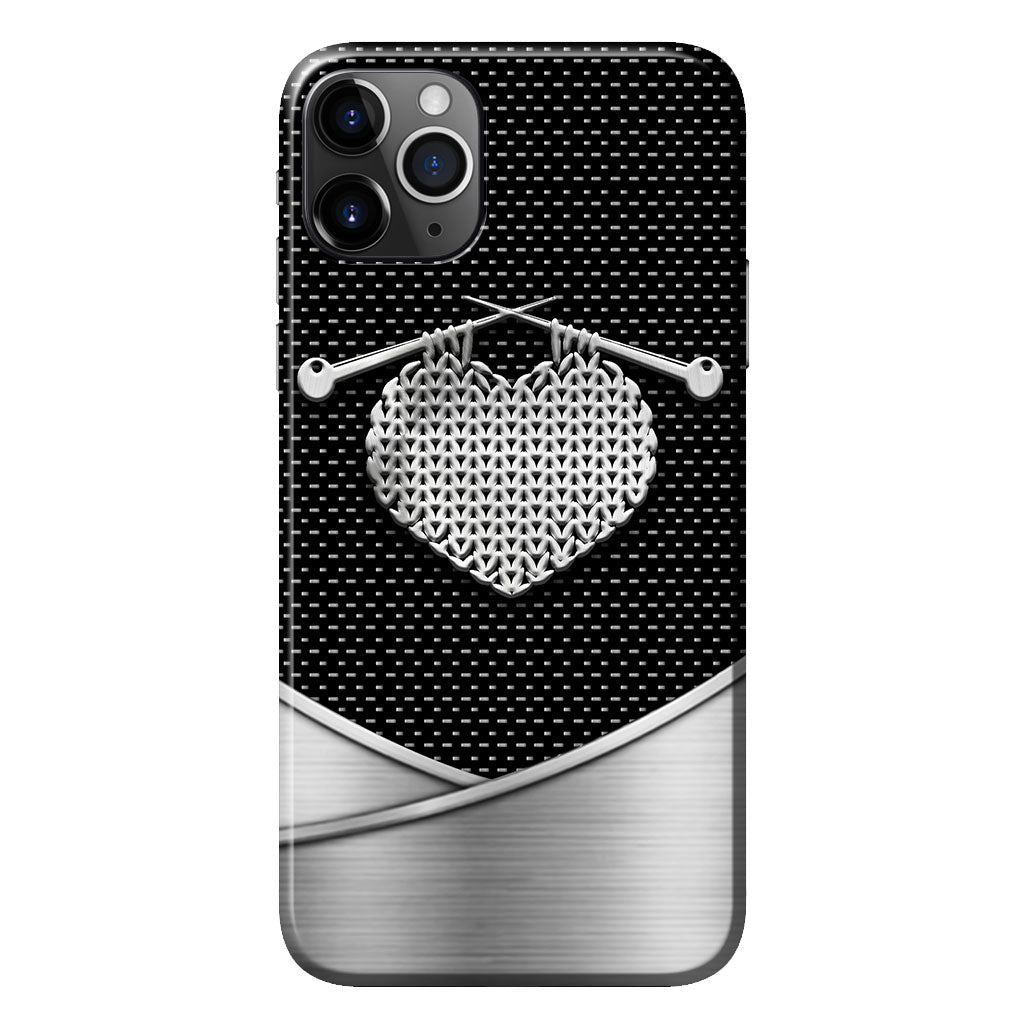Knit Metal Pattern Print Phone Case 062021