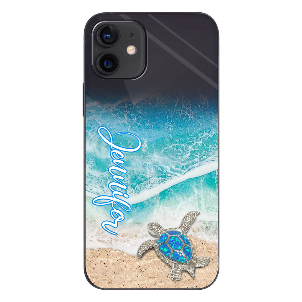 Liebe Schildkröten – Personalisierte transparente Handyhülle mit Schildkrötenmotiv