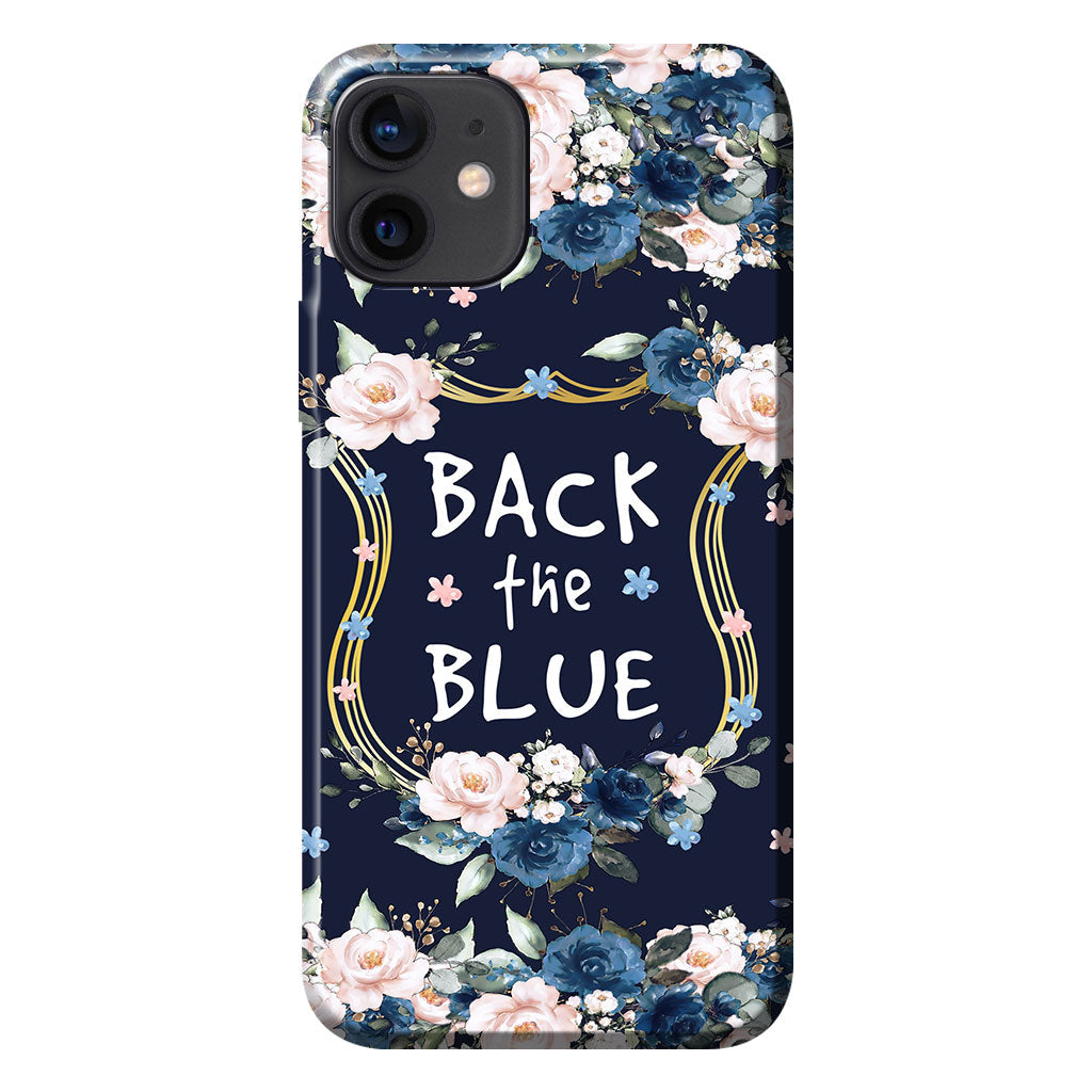 Handyhülle mit blauem Abzeichen für Polizeibeamte 062021