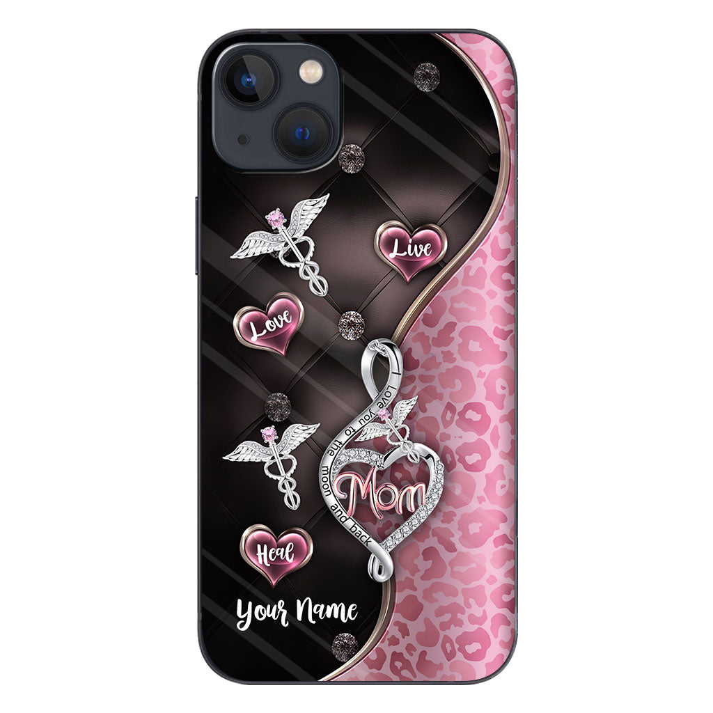 Lebe, liebe, heile Roségold – Personalisierte Handyhülle für Krankenschwestern