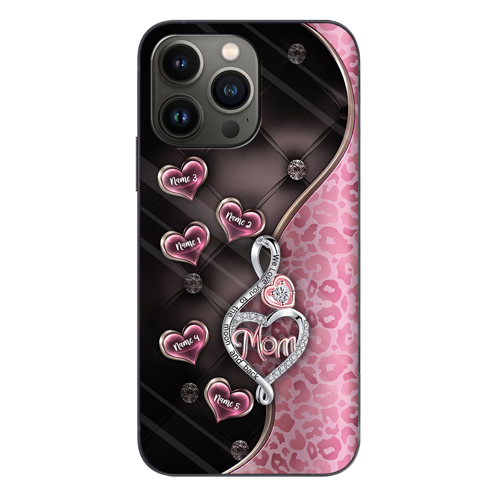 Bis zum Mond und zurück Roségold - Personalisierte Handyhülle zum Muttertag