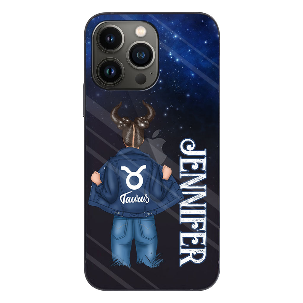Zodiac Denim Girl - Personalized Horoscope Clear Phone Case