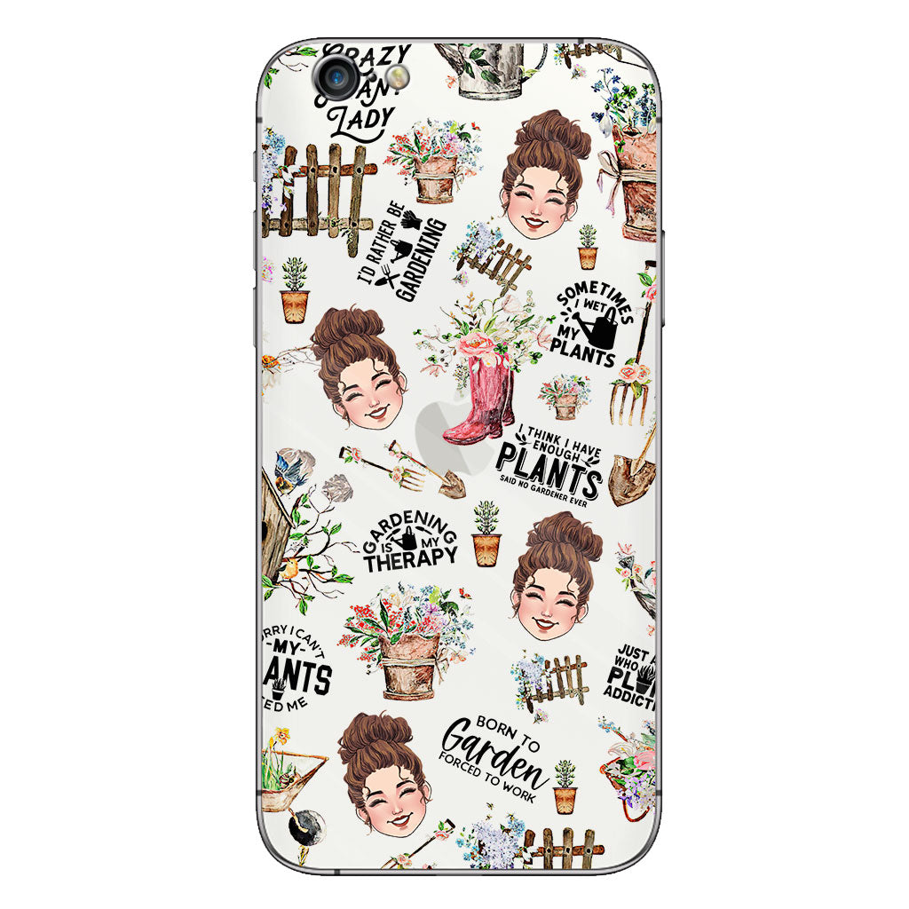Ich gärtnere seit meiner Geburt – Personalisierte transparente Handyhülle mit Gartenmotiv
