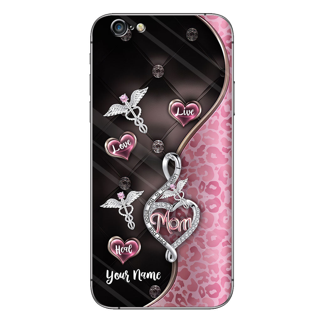 Lebe, liebe, heile Roségold – Personalisierte Handyhülle für Krankenschwestern