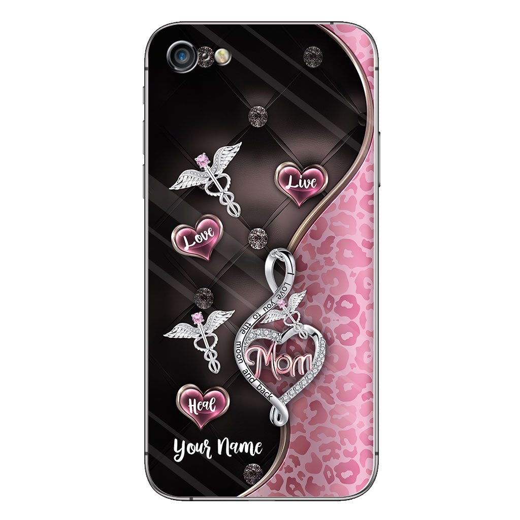 Lebe, liebe, heile Roségold – Personalisierte Handyhülle für Krankenschwestern