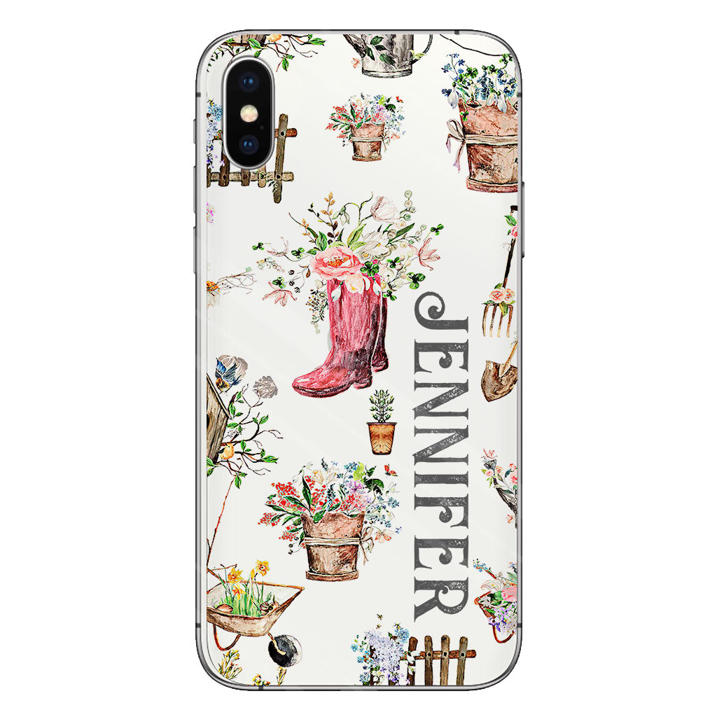 Schöne Gartenartikel – Personalisierte transparente Handyhülle mit Gartenmotiven