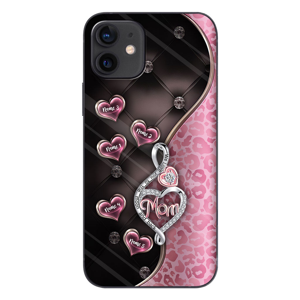 Bis zum Mond und zurück Roségold - Personalisierte Handyhülle zum Muttertag