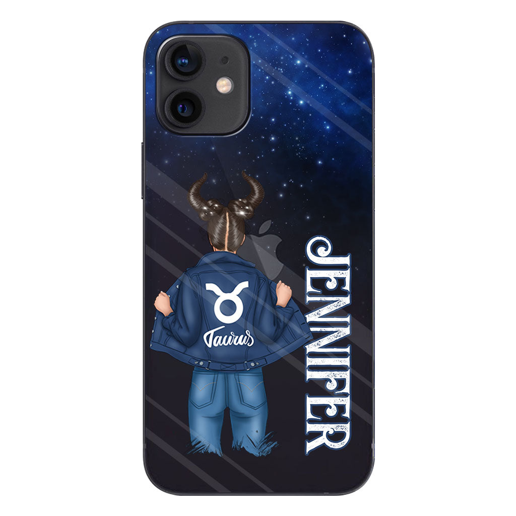 Zodiac Denim Girl - Personalized Horoscope Clear Phone Case