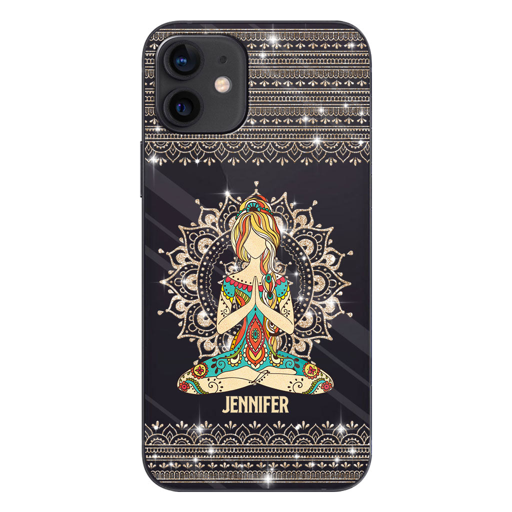 Lass das S los – Personalisierte Yoga-Handyhülle aus transparentem Material