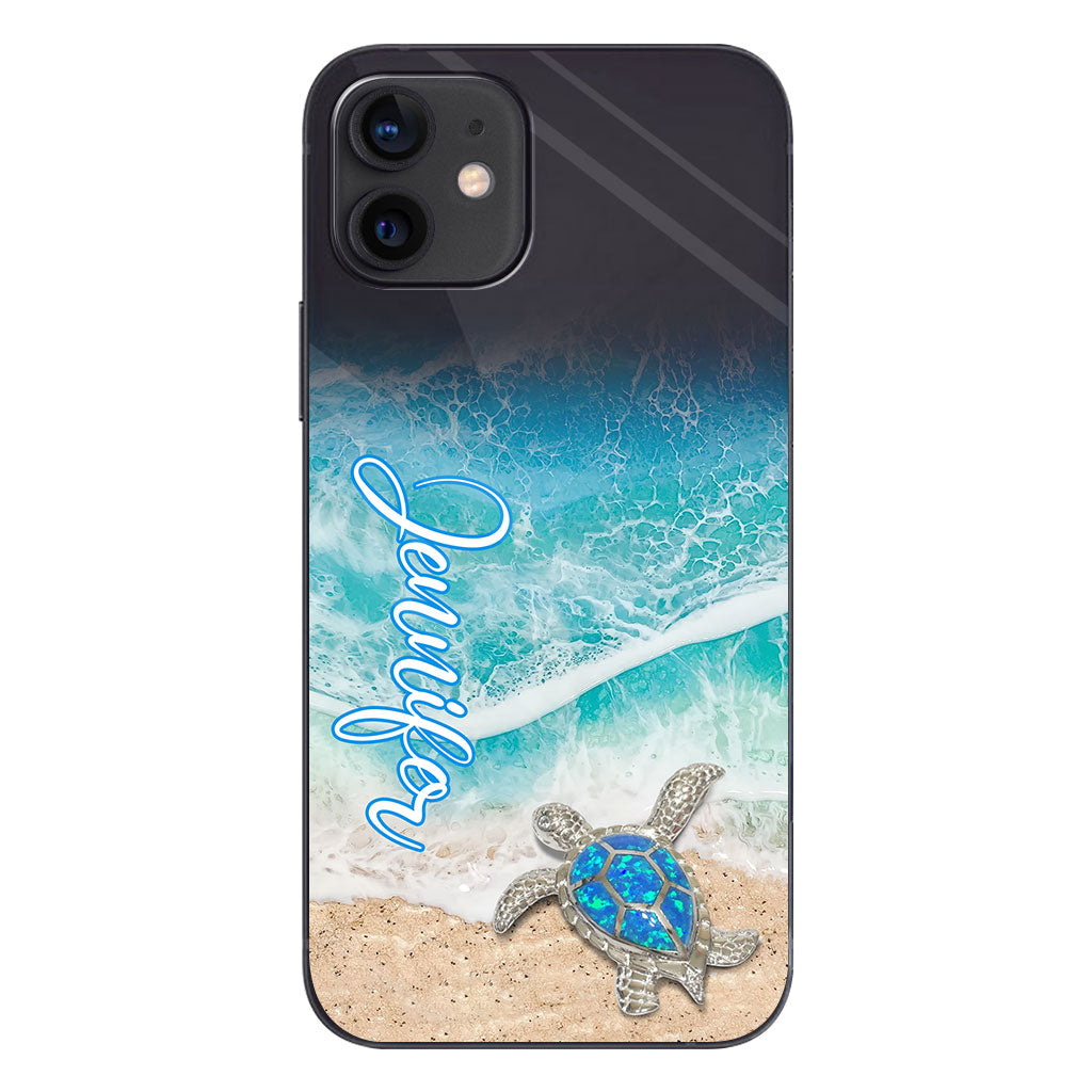 Liebe Schildkröten – Personalisierte transparente Handyhülle mit Schildkrötenmotiv