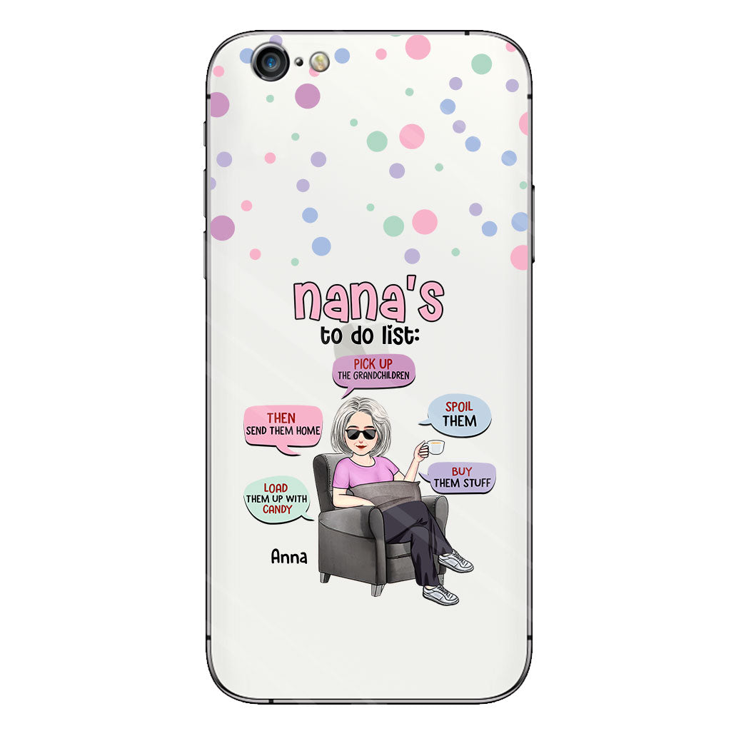 Nana's To Do List - Personalized Grandma Clear Phone Case