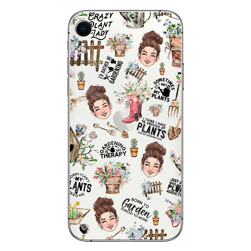 Ich gärtnere seit meiner Geburt – Personalisierte transparente Handyhülle mit Gartenmotiv
