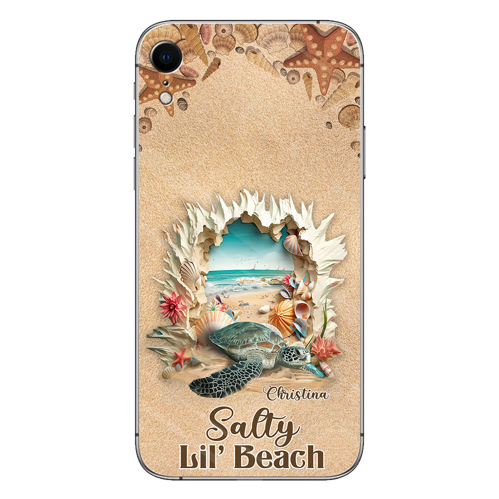 Salty Lil' Beach 3D Effect Pattern - Personalized Turtle Phone Case