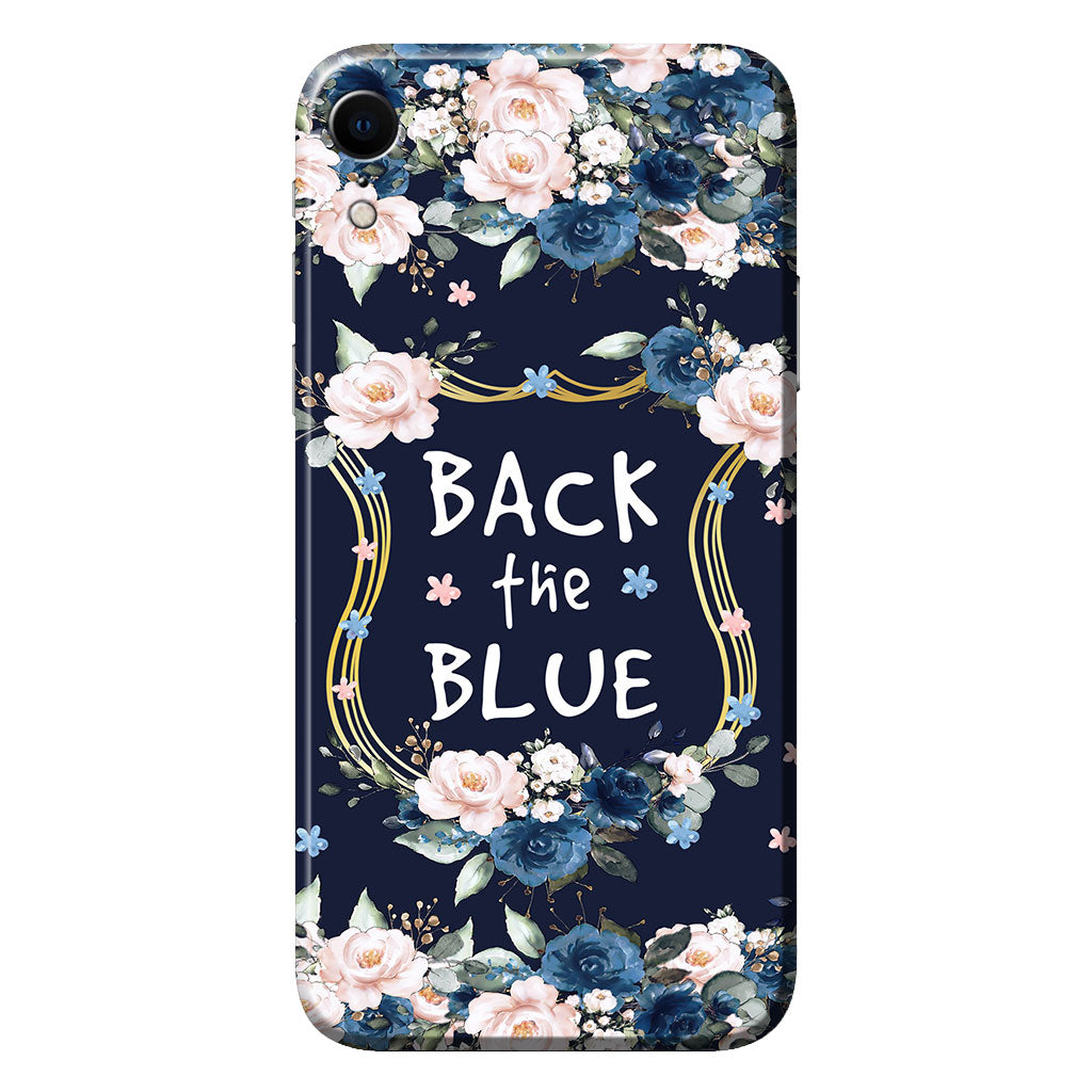 Handyhülle mit blauem Abzeichen für Polizeibeamte 062021