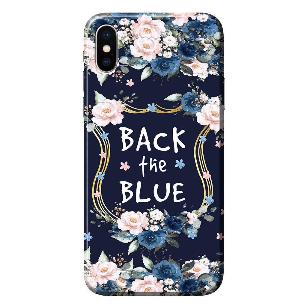 Handyhülle mit blauem Abzeichen für Polizeibeamte 062021