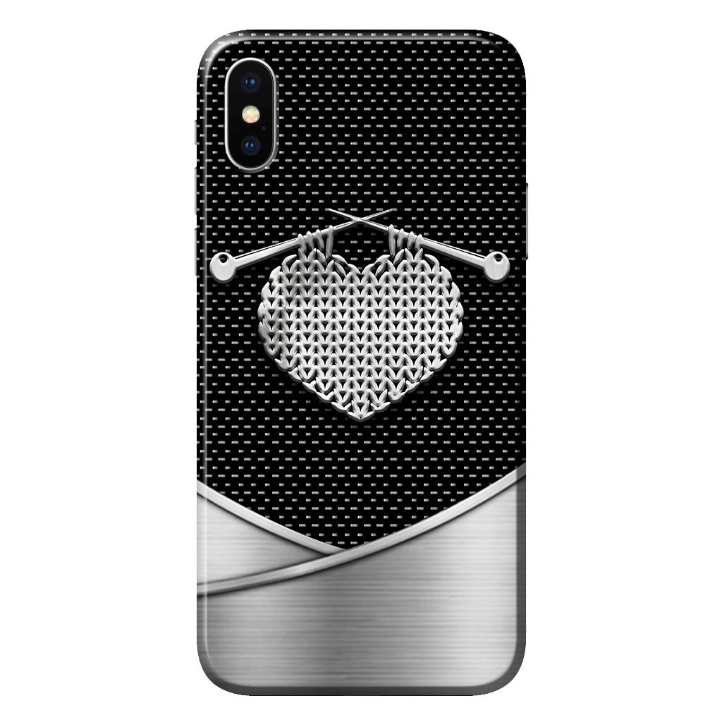 Knit Metal Pattern Print Phone Case 062021