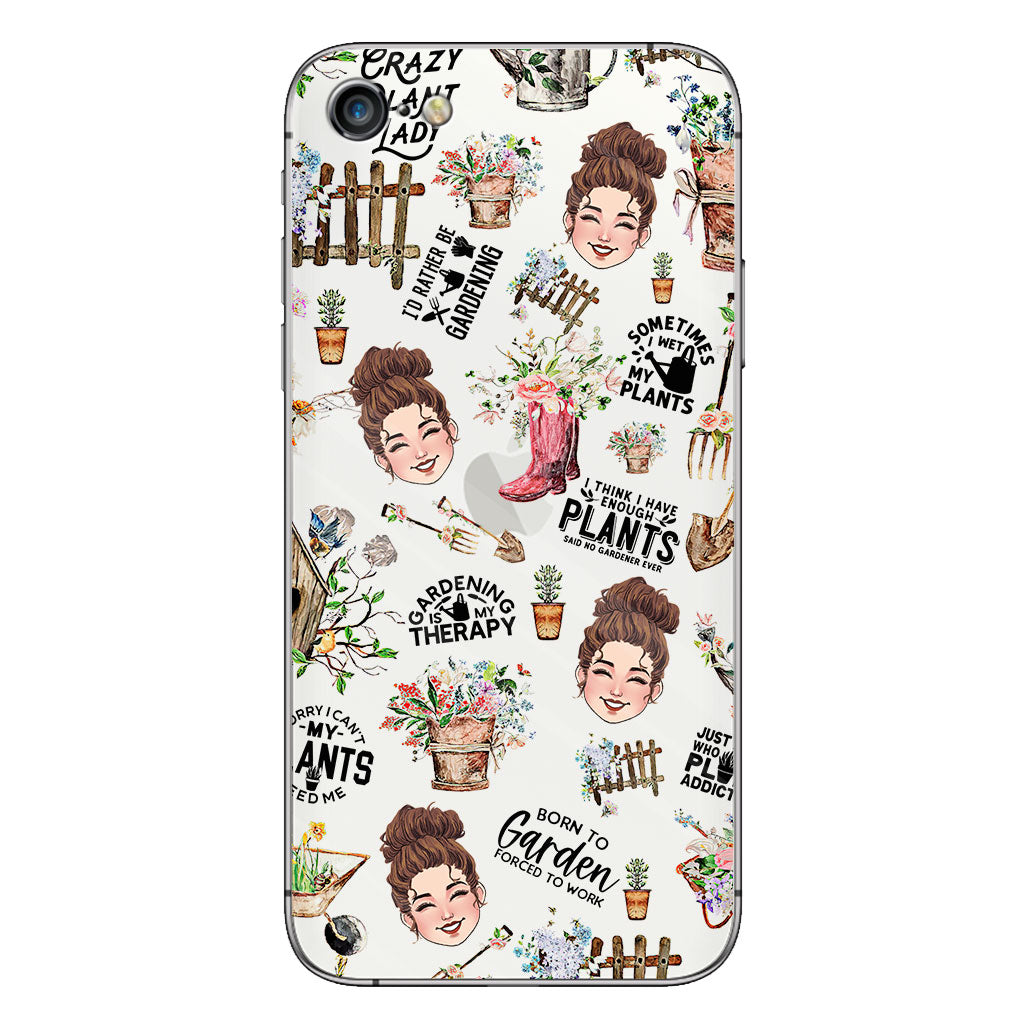 Ich gärtnere seit meiner Geburt – Personalisierte transparente Handyhülle mit Gartenmotiv