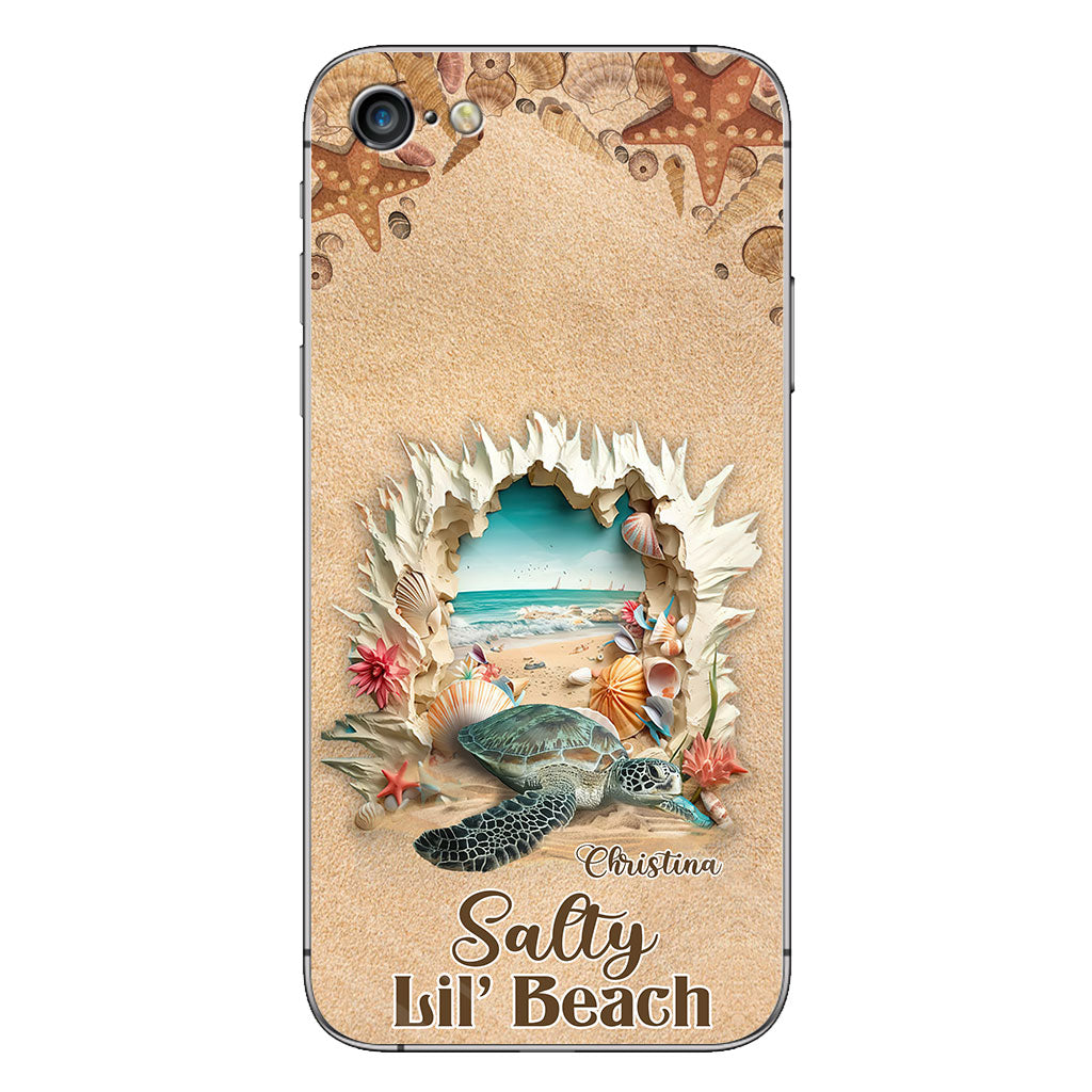 Salty Lil' Beach 3D Effect Pattern - Personalized Turtle Phone Case
