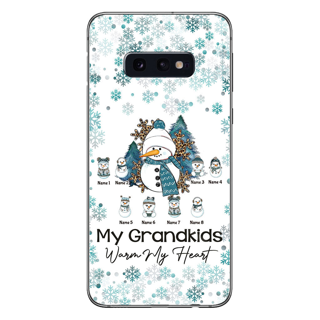 My Grandkids Warm My Heart - Personalized Christmas Grandma Phone Case