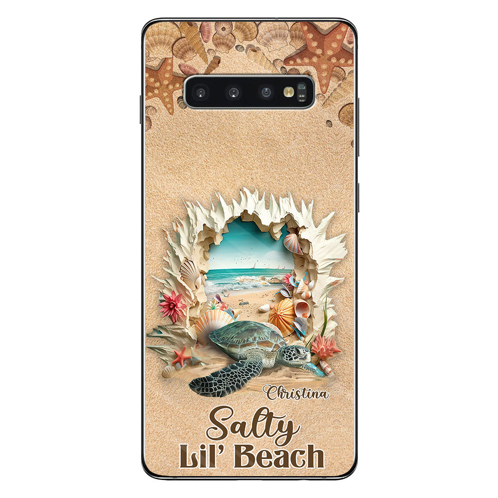 Salty Lil' Beach 3D Effect Pattern - Personalized Turtle Phone Case