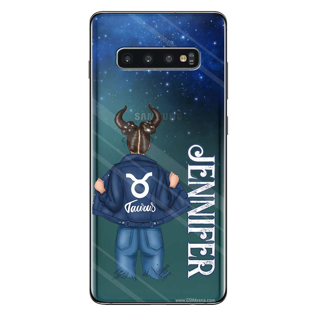 Zodiac Denim Girl - Personalized Horoscope Clear Phone Case