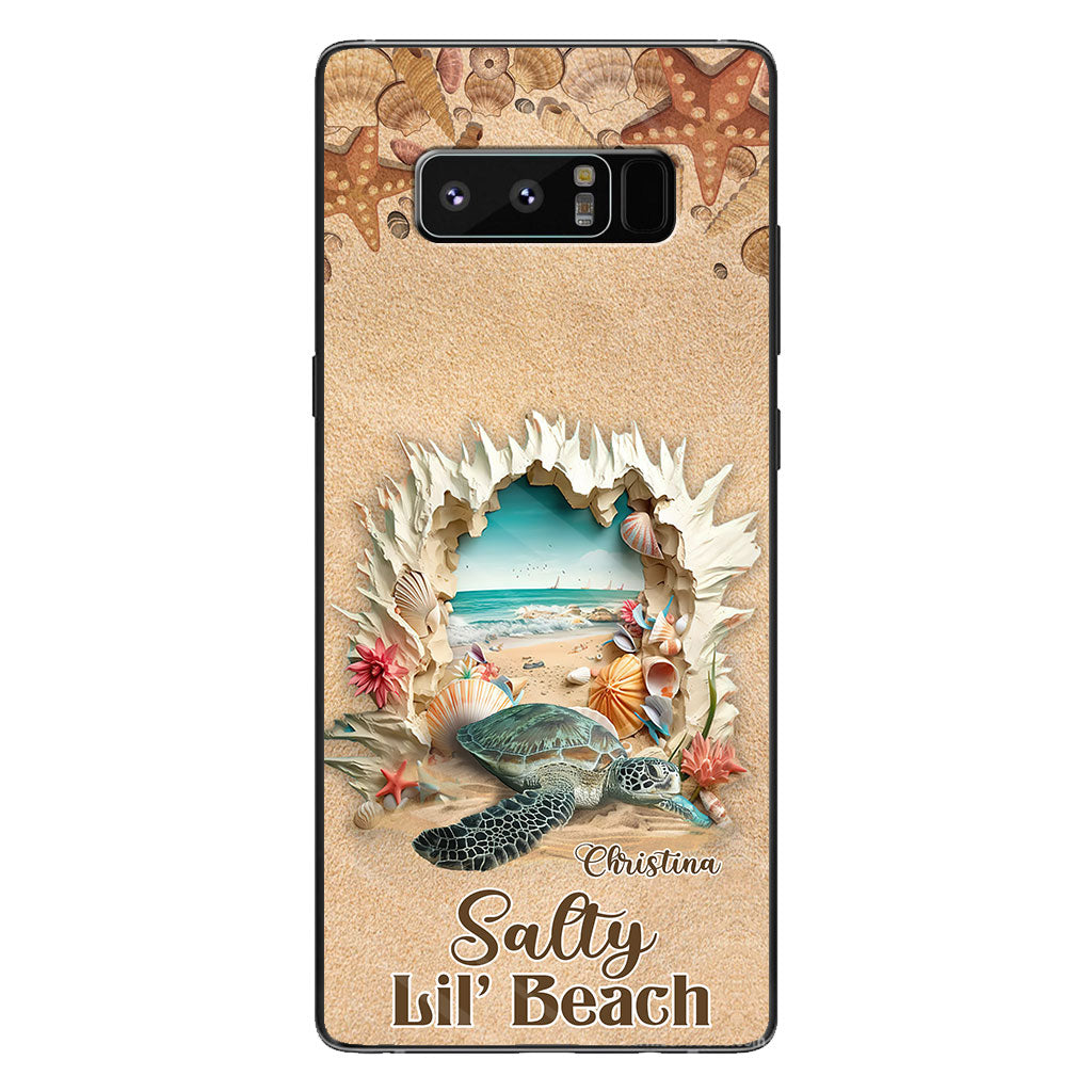 Salty Lil' Beach 3D Effect Pattern - Personalized Turtle Phone Case