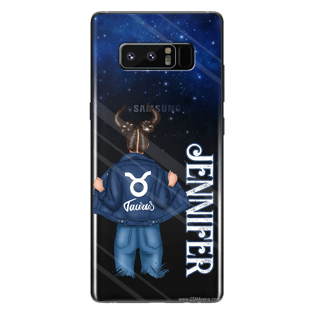 Zodiac Denim Girl - Personalized Horoscope Clear Phone Case