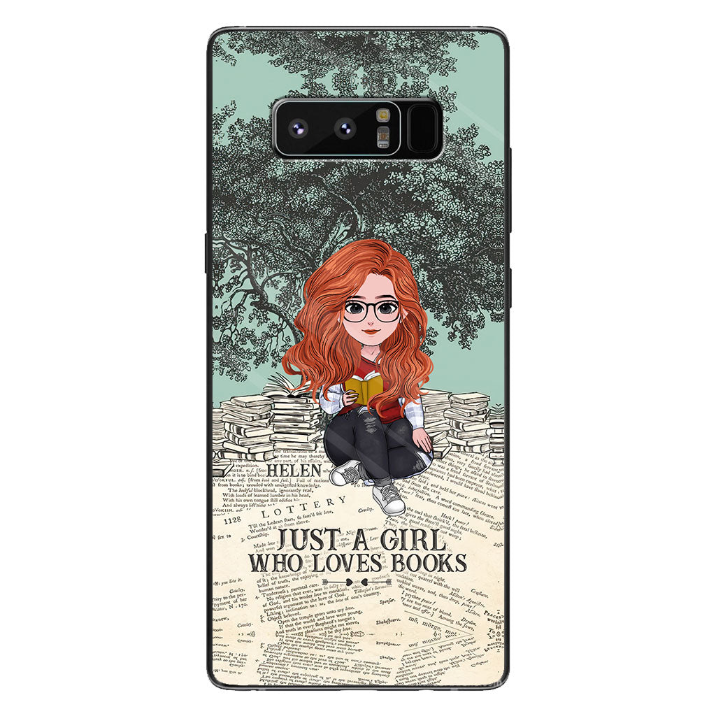 Einfach ein Mädchen, das Bücher liebt – Personalisierte, transparente Handyhülle im Buchformat