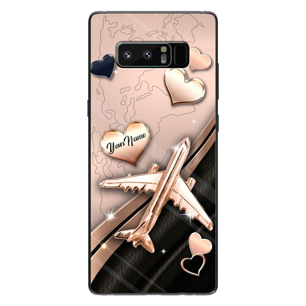 Airplane Rose Gold - Personalized Travelling Phone Case With 3D Pattern Print
