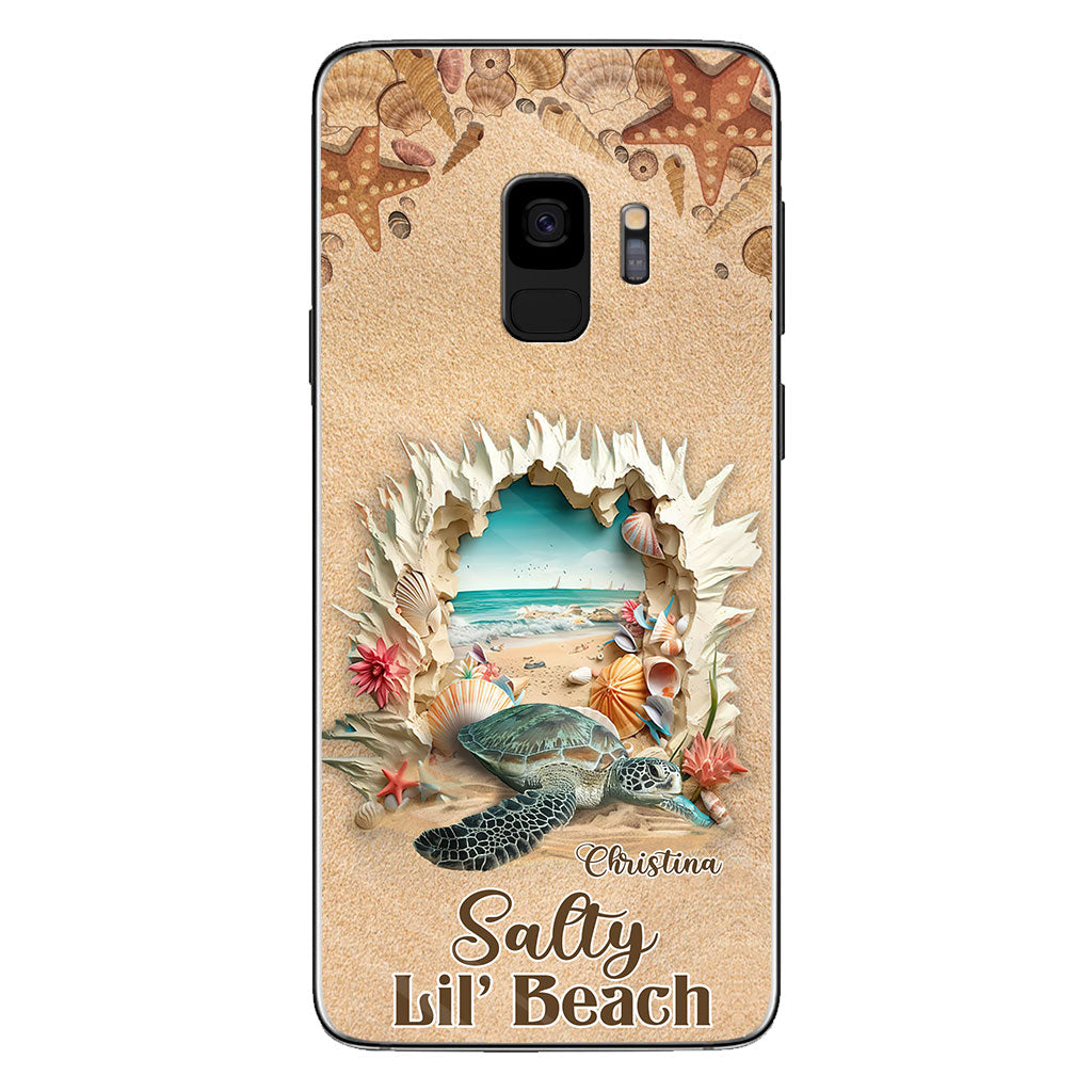 Salty Lil' Beach 3D Effect Pattern - Personalized Turtle Phone Case